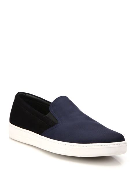 prada suede laceless sneakers|Prada men's slip on sneakers.